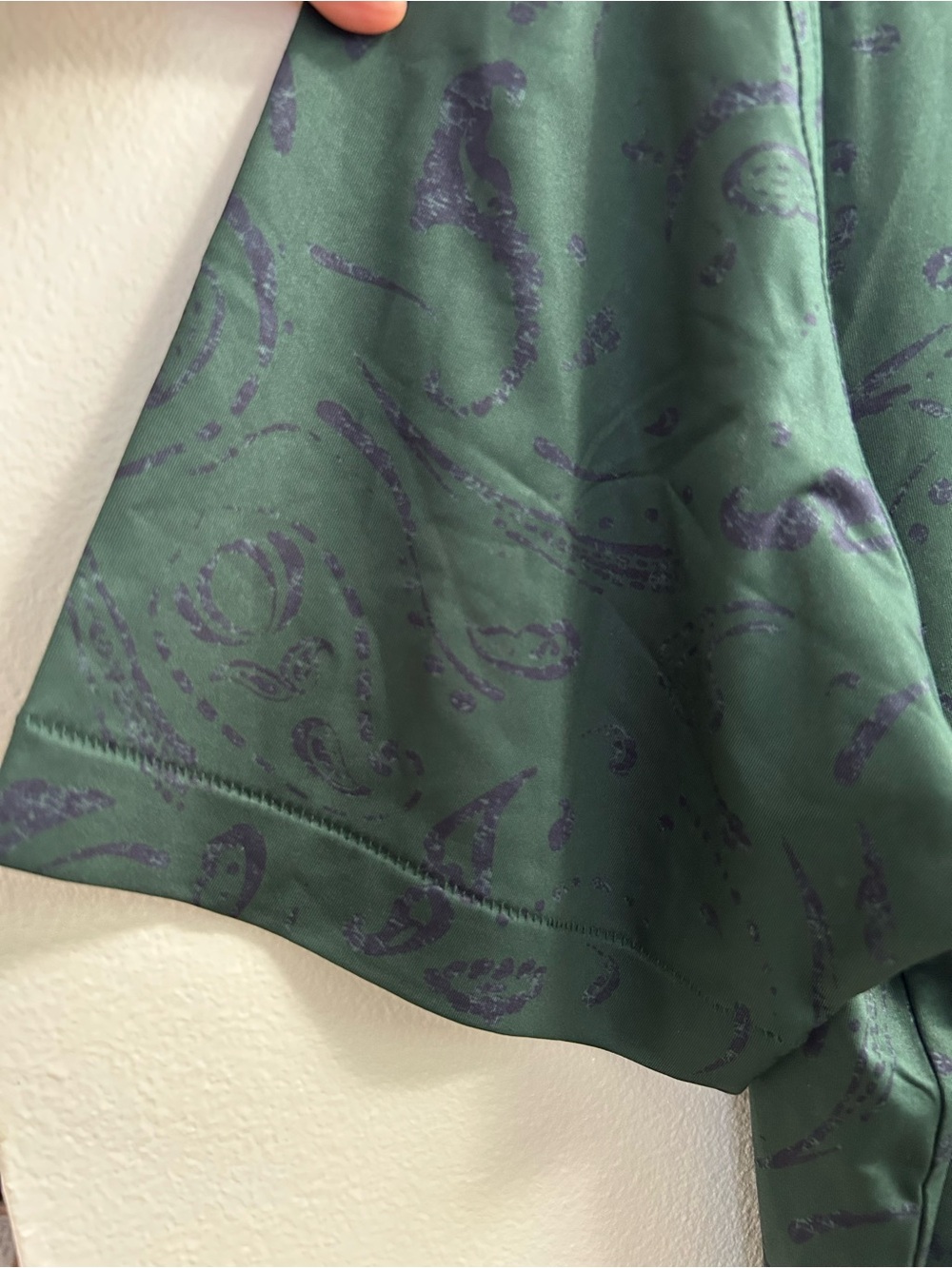 Peter Millar Dark Green paisly print Polo Shirt (Medium) - Picture 3 of 6